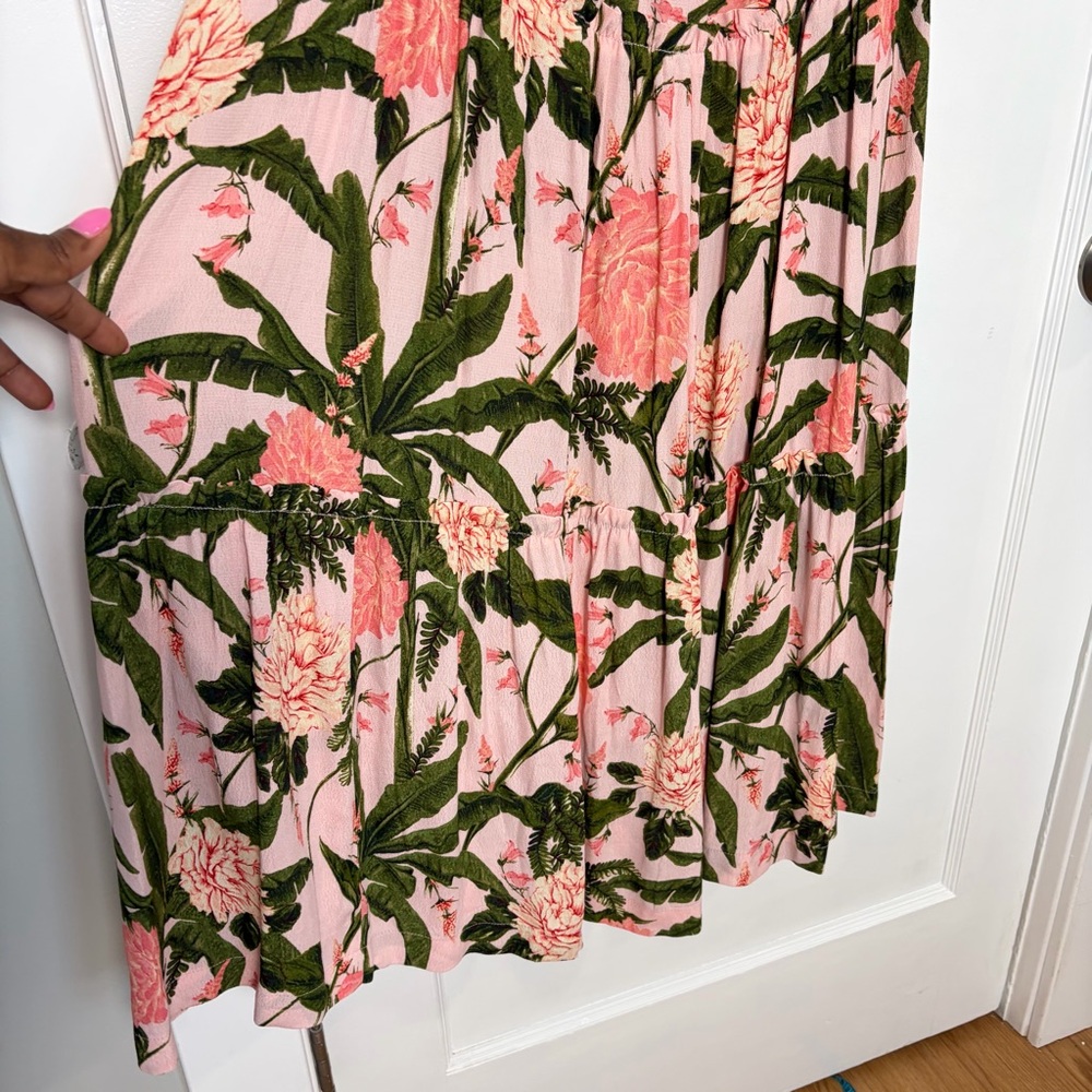 Agua Bendita x Target Peony Botanical Print‎ Tie-Front Midi Dress - Picture 6 of 11